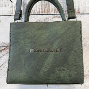 Brandon Blackwood green vegan leather crossbody bag